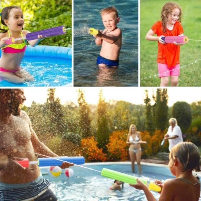 Lot De 6 Pistolets à Eau Mousse Souple – Grande Portée 10 M, 15 Cm, Pour Enfants Et Adultes
