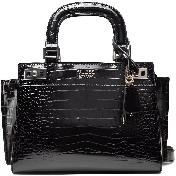 Sac A main Guess noir croco 26 x 20 x 10 TU Noir Achat Vente
