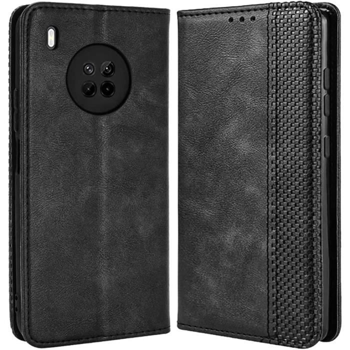 Étui Portefeuille Dedux Retro Pour Huawei Y6s – Cuir Synthétique Bleu – Fermeture Magnétique – Fentes Cartes