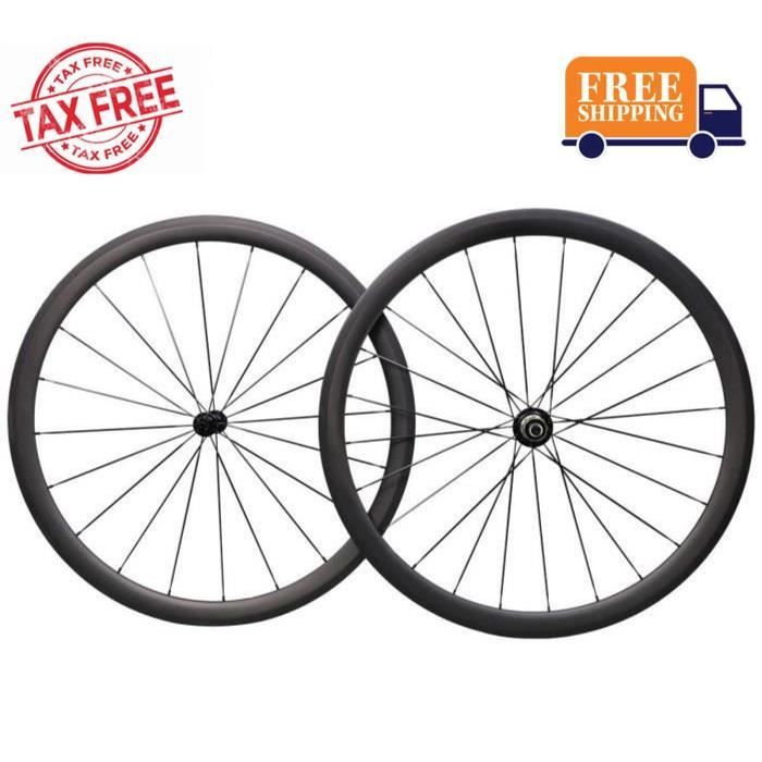 Cadeau de noël Aero 700C 38mm Carbone Roue de Route Clincher Shimano 10