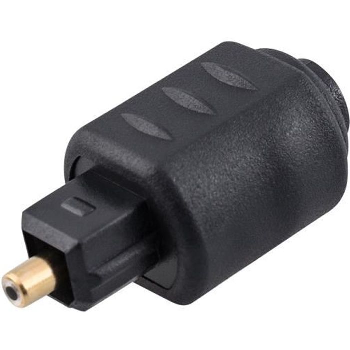 kwmobile connecteur optique 3,5mm sur adaptateur Toslink SPDIF pour câbles audio digitaux. Noir.