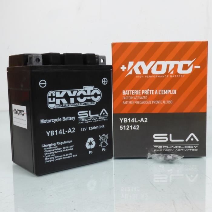 Batterie Kyoto pour Moto Honda 750 Cb Ka Kb 1980 à 1981 YB14L-A2 SLA - 12V 14Ah - MFPN : YB14L-A2 SLA - 12V 14Ah-146948-56N