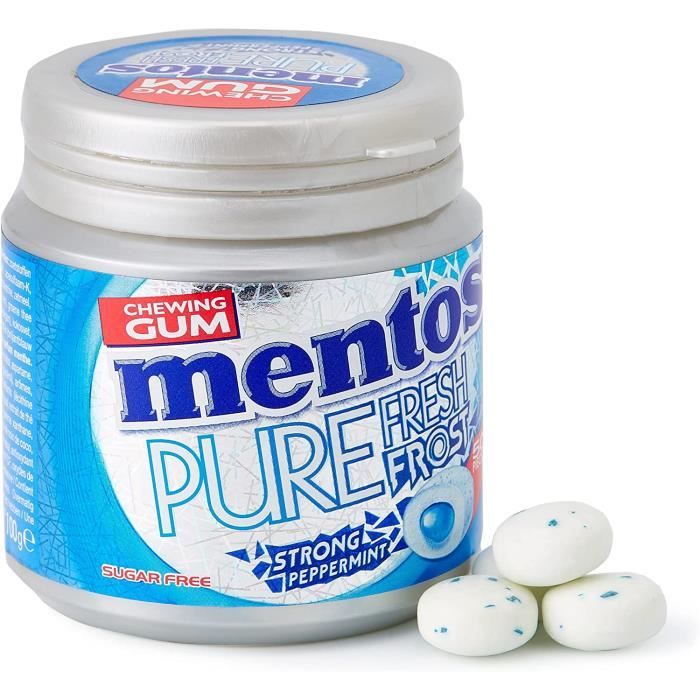 Rafraichisseur D Haleine Chewing-Gum Mentos Pure Fresh Frost Sans Sucres Peppermint Menthe Extra