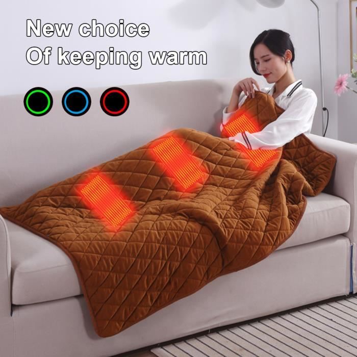 Couverture chauffante électrique pour lit double 182,9 x 213,4 cm - 6 réglages de chaleur, arrêt