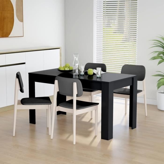 Table de salle à manger - MOTHINESSTO - Noir - 140x745x76 cm - Aggloméré - Montage requis