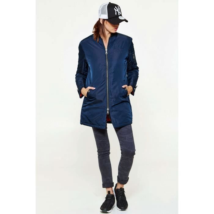 Bomber Long Bombers M-pierce Marine Femme