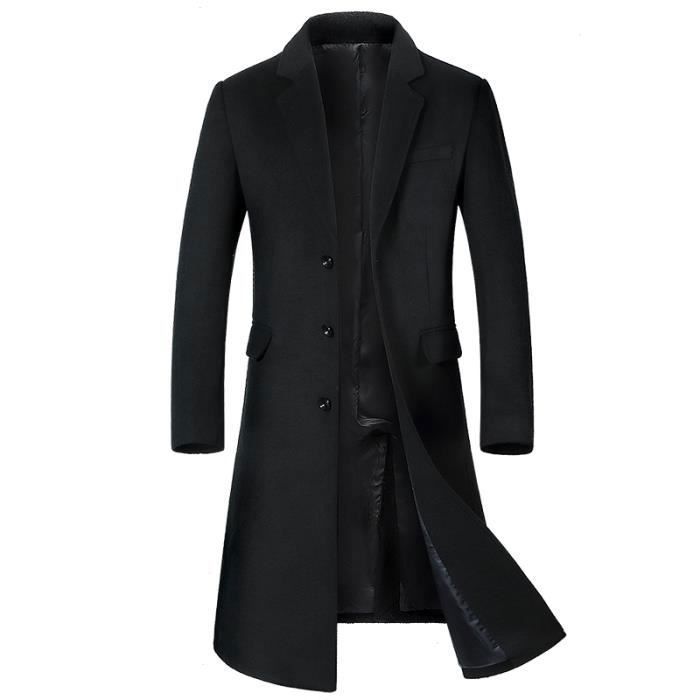 Manteau Long Homme Hiver - Trench Coat Classique Boutonnage, Pardessus Business, Parka Thermique Pour Automne Et Hiver - Grande Taille Dispo