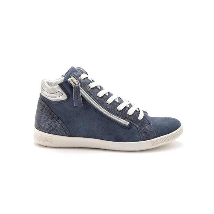 Pédiconfort Baskets zippé femme Pédiconfort - PEDICONFORT - Navy - Bleu - Femme - Zip - Cuir - Plat