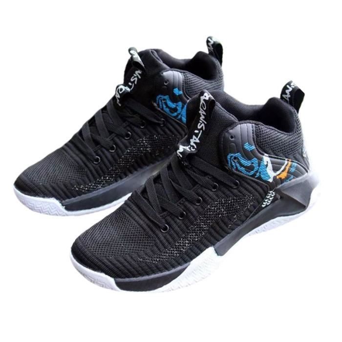 LEOCLOTHO Basket HommeBasket Homme Mid Classic Légère et AntidérapantMode Sneakers Homme Confortable de Sport pour Jeunes-Noir