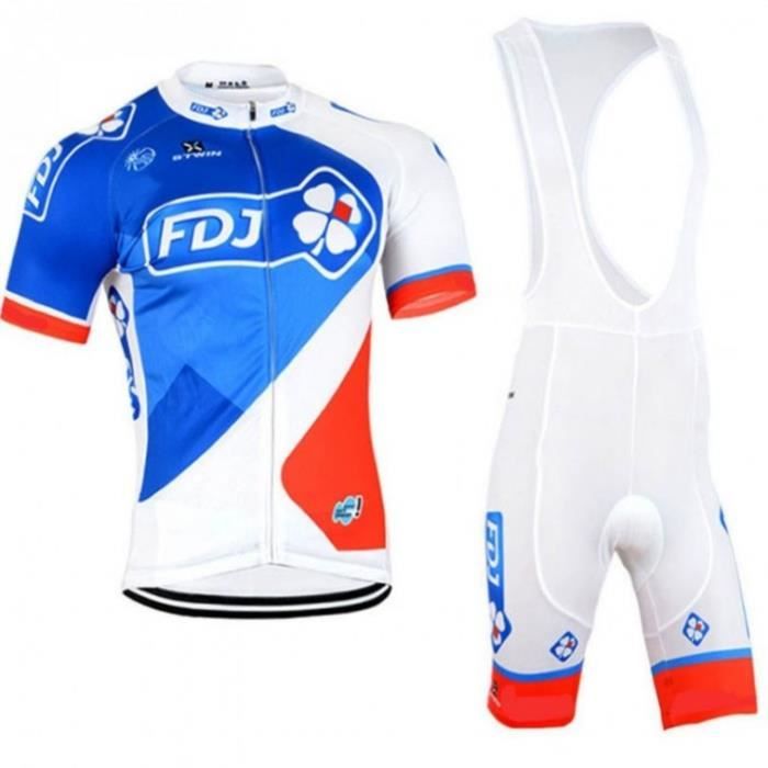 Maillot De Cyclisme Manches Courtes Homme Cuissard à Bretelle