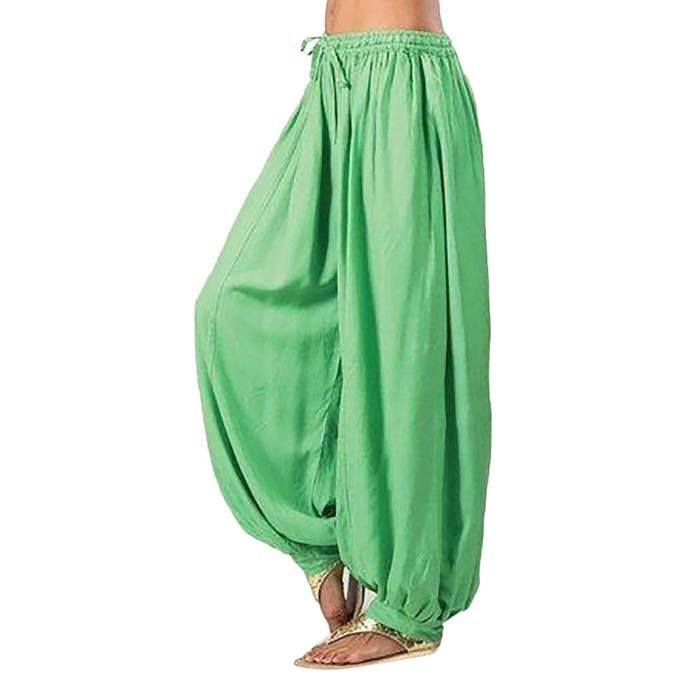 femmes plus la taille couleur unie décontracté lâche sarouel pantalon de yoga pantalon femme m29452
