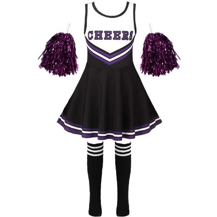 DPKOW Accessoires de Deguisement Pompom Girl Fille Enfant, Accessoires de Costume Football Pompom Girl Fille, 1