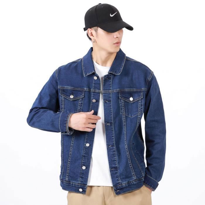 Blouson Homme en Jean Slim INSFITY - Effet d?�lav?� - 4 poches - Bleu Bleu - Cdiscount Pr??t-?�-Porter