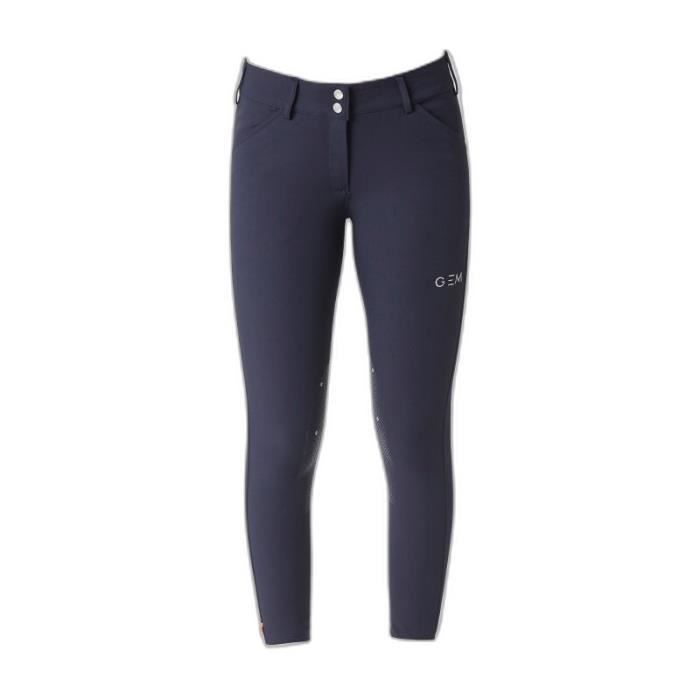 Culotte D'équitation Equiline Zone G - Patch Genou - Bleu Marine - IT 40