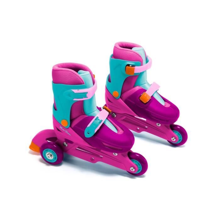 Rollers à roues alignées pour enfants - MOLTO - 3 in line Skates - Rose - Taille réglable 31-34 - PVC