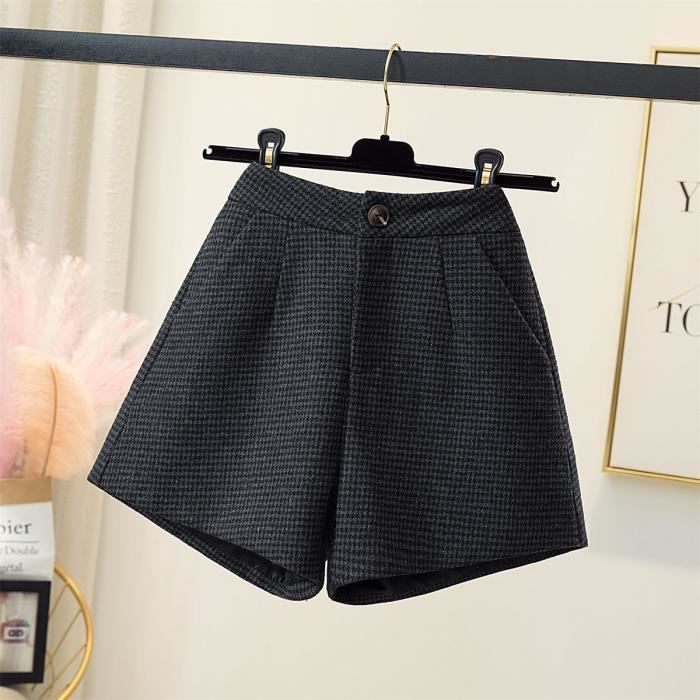 Jupe Pied-de-Poule ROCK-IT Apparel Femme - Taille Haute Fermeture Éclair Et Fente - Noir/Blanc
