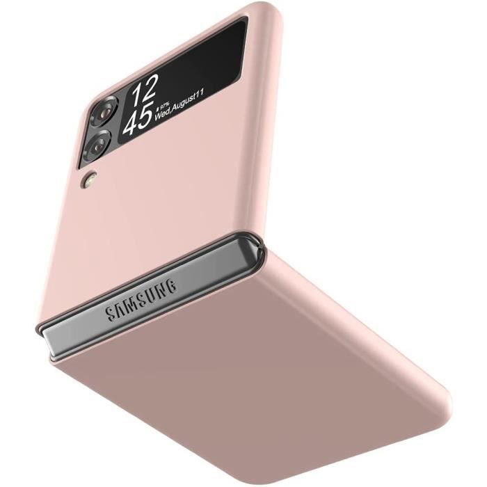 Étui Résistant aux Rayures pour Samsung Galaxy Z Flip3 Noir Housse de Protection Complète Coque en Cuir pour Samsung Galaxy Z Flip 3 5G Slim 