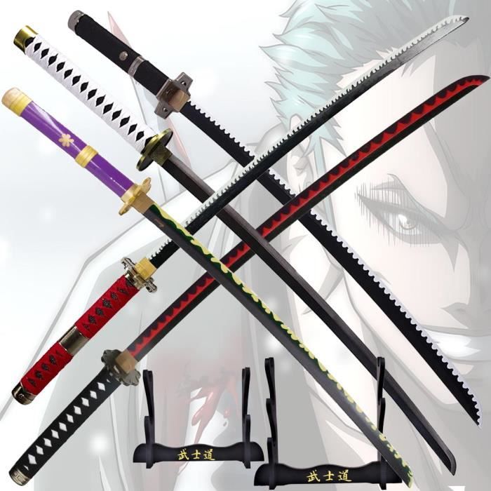 Katana Décoratif Zoro (Enma) - épée En Bois Avec Présentoir Premium - Décoration Et Cosplay