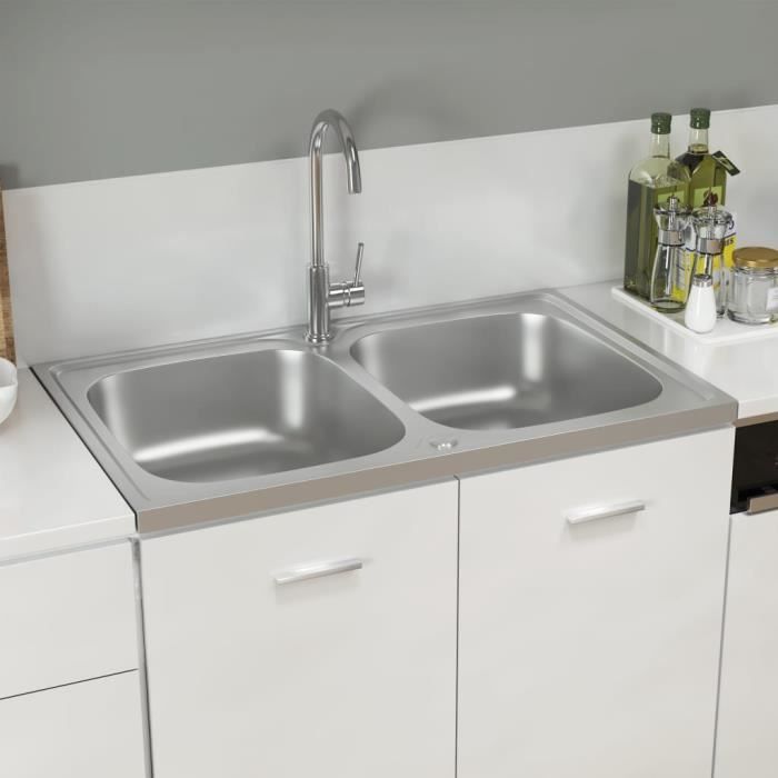 1825•Sale Hot•Évier de cuisine HOMMIE - EVIER DE CUISINEHOMMIE - magnifique Evier à encastrer à double Lavabo Lave main Céramique HO