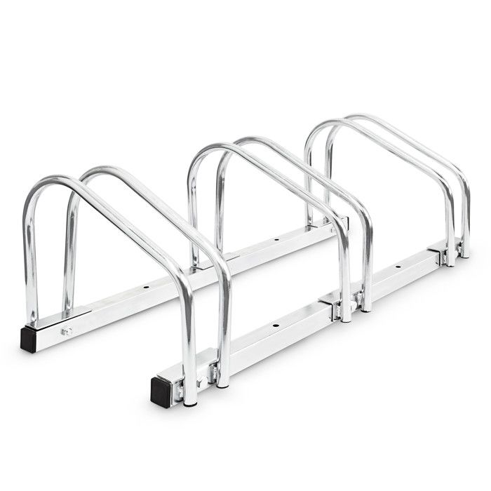 CCLIFE Râtelier Vélo Sol Pour 3 Vélos - Largeur Pneu Jusqu'à 65mm - Support Stable 71x32x26cm