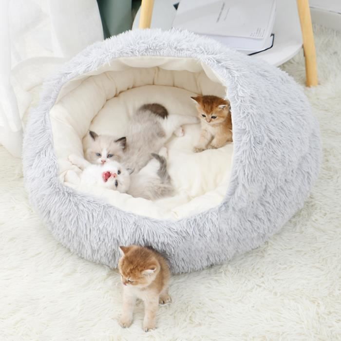 Sac De Couchage Caverne Pour Chat/chiot - Doudoune Lavable, Chaud, Confortable | Pour Intérieur, Hiver, Voyage, Dimensions M Ou L