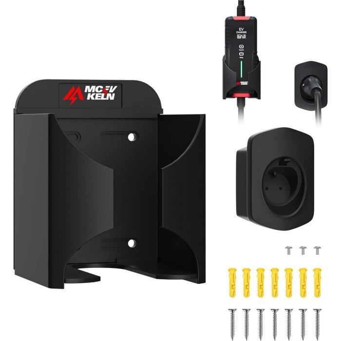 Support Mural Pour Chargeur Voiture électrique - En Acier - Installation Intérieur/extérieur - Compatible Avec Plusieurs Modèles EV