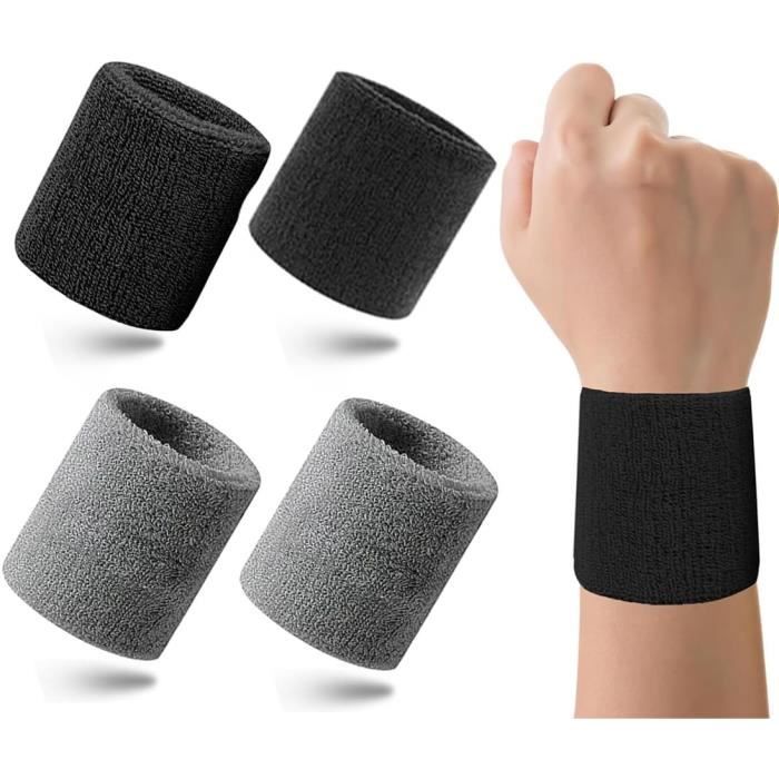 Lot De 12 Bandeaux Poignet Sport - Absorption Sueur, Coton, Pour Tennis, Football, Basketball, Fitness