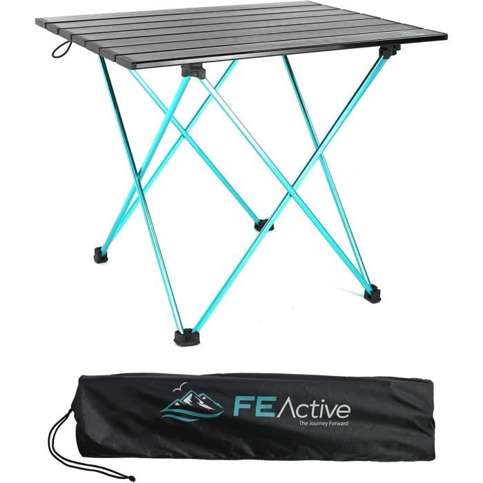 Table Pliante Aluminium Extérieur 70x40 Cm - Portable Pour Camping, Plage, Pique-nique - Support 40 Kg - 6
