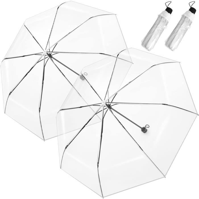 Lot De 2 Parapluies De Voyage Incassables - 10 Côtes Coupe-vent - Couleurs Noir Et Bleu - Neuf Avec étiquettes - SODIAL