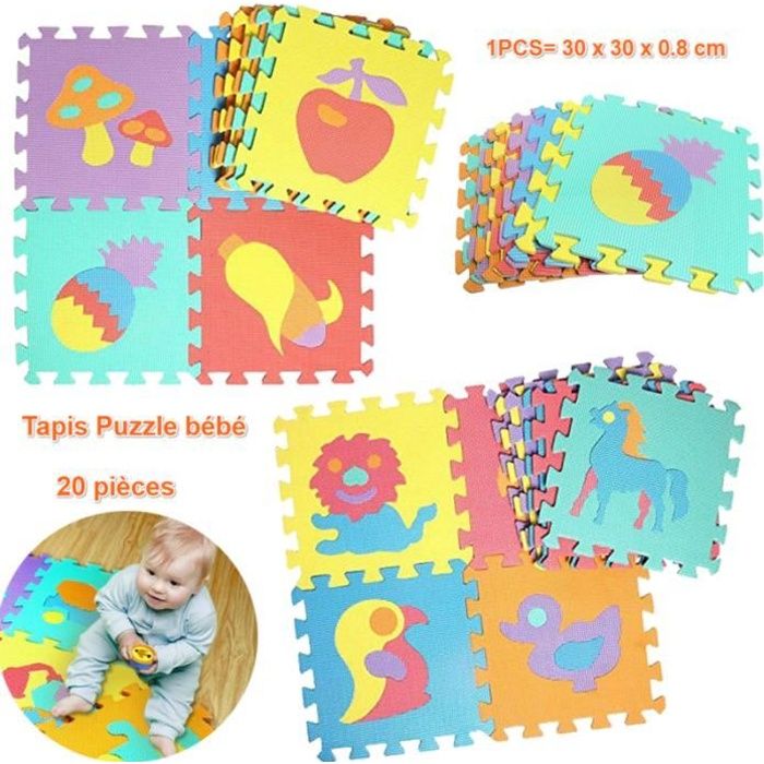 Grand Tapis Mousse Bebe Animaux Et Fruits Antiderapant Epais Piece Ramper Marcher Tapis De Jouets Jeux Pedagogique Enfant Puzzle Cdiscount Jeux Jouets