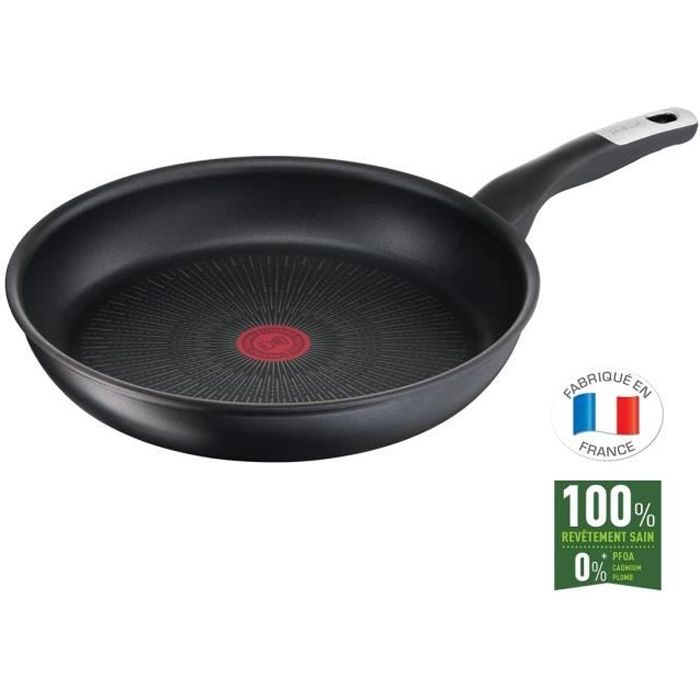 Tefal H8210623 Pierre Gagnaire Poêle inox antiadhésive 28 cm tous feux dont  induction - Cdiscount Maison