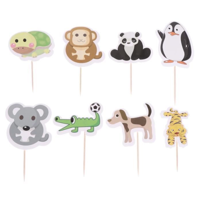 8pcs Serie Animale Tigre Panda Tortue Singe Dinosaure Gateau Decoration De Pour La Fete D Anniversaire Figurine Decor De Gateau Cdiscount Maison