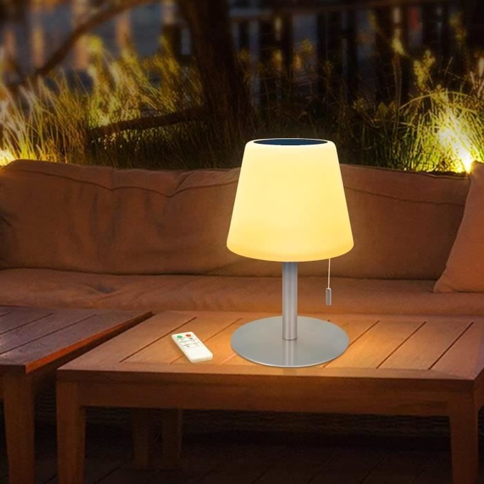 Lampe De Table Solaire Rechargeable – 3 Couleurs, étanche IP44, Parfaite Intérieur & Extérieur ! - 3