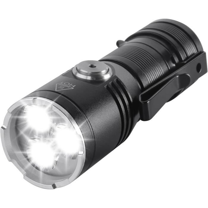 Mini lampe torche LED, 2 lampes torches de travail, 2 piles AAA (non
