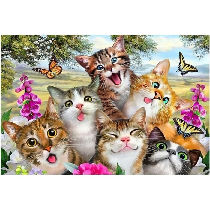 Lot De 4 5D Diamond Painting Chat Étoilé Peinture Diamant Broderie Diamant Kit Complet Rond Lot De 4 5D Diamond Painting Chat Étoilé Peinture Diamant Broderie Diamant Kit Complet Rond