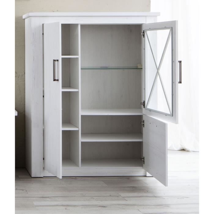 Georgia - Vitrine de salon - Blanc - 114/142/38
