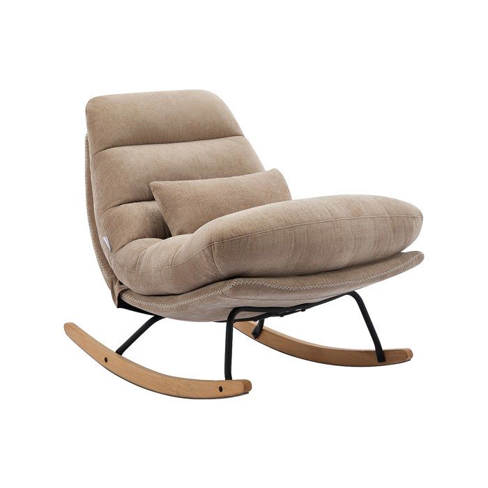 Fauteuil à bascule en tissu taupe RELIACO