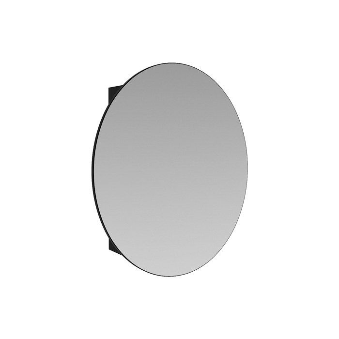 Armoire murale de salle de bain ovale avec miroir – Noir – RURI