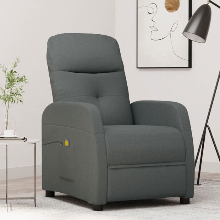 fauteuil de massage gris foncé tissu - vidaxl - 289827 - campagne - massage - non - a monter soi-même
