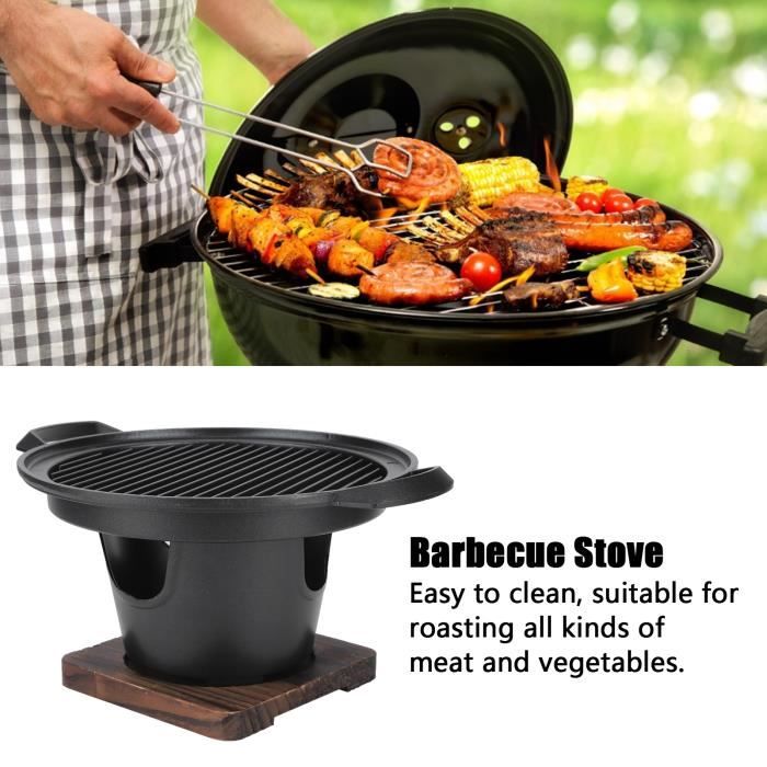 Qiweiidmall-Mini Gril de Barbecue Portable Sans Fumée Domestique Poêle à Charbon Accessoires 26x21x12.5cm
