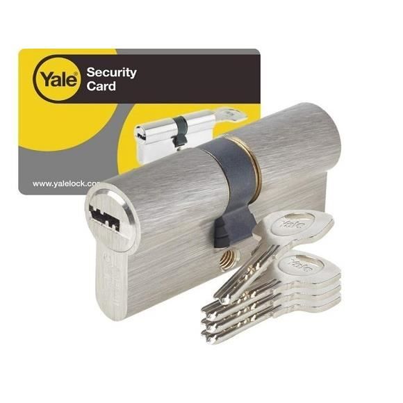 Lot de 4 cylindres à bouton KD 60 mm 30//30 à fermeture identique avec 20 clés