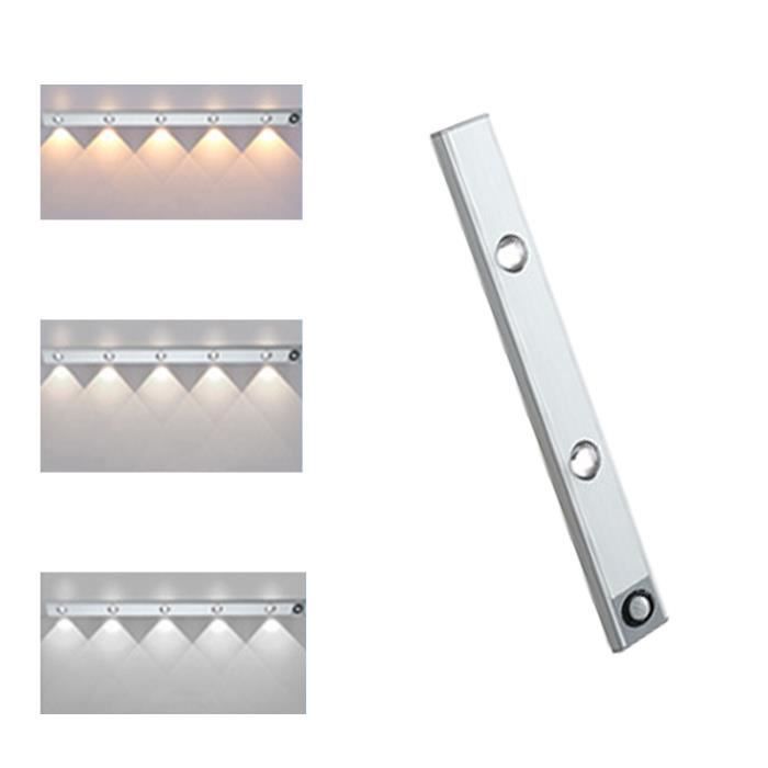Pack 3 Lampes LED 30cm Avec Détecteur Mouvement - 2500mAh Rechargeable USB-C - 3 Couleurs Réglables - Magnétique