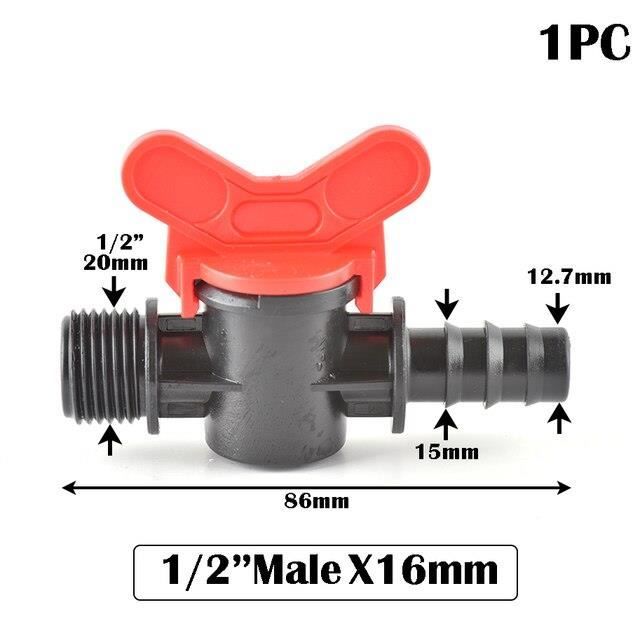 Lot De 4 Vannes D'arrosage - Raccords Simples Et Doubles Avec Valve Réglable - Diamètre 16 Mm