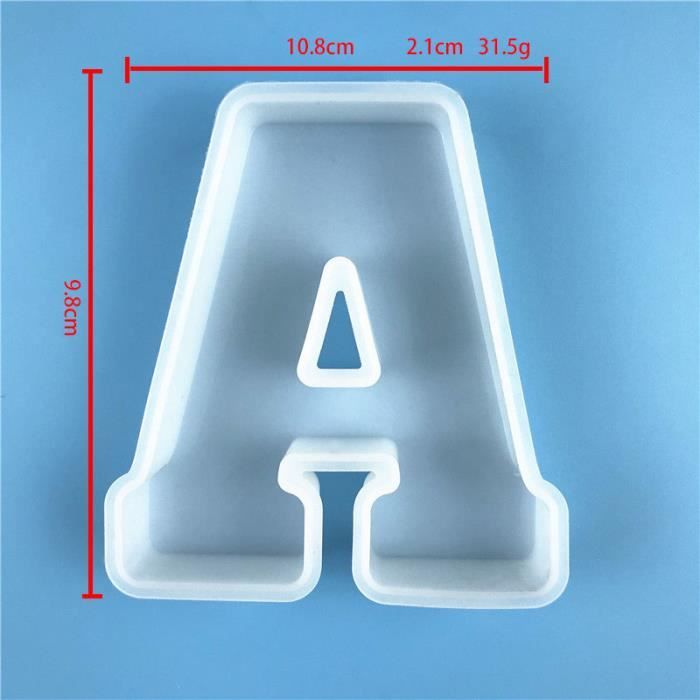 Moules Alphabet Silicone 6 Pouces - Lot De 26 Lettres Pour Résine Et Bougie (ESEDAGE)