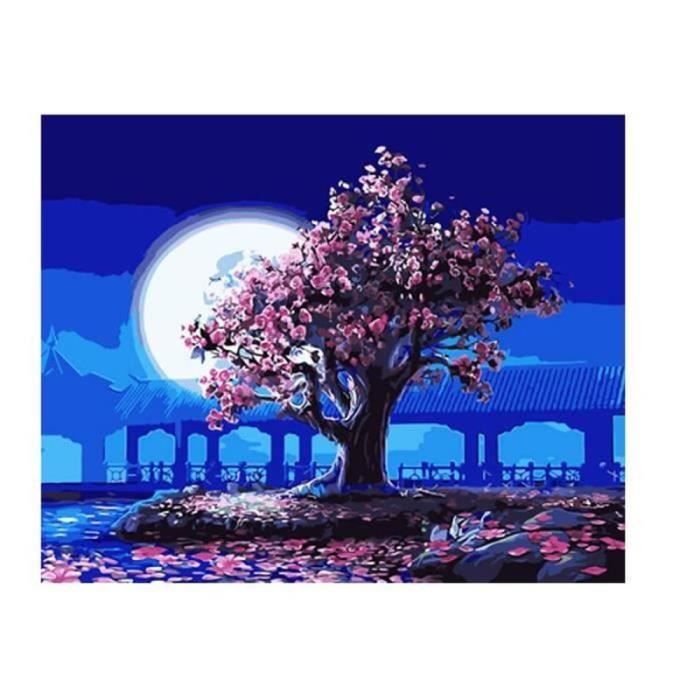 Kit Peinture Par Numéros Hiolife 40x50cm - Loup Animal - Pour Enfants Et Débutants - Avec Peintures Acryliques Et Pinceaux