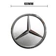 Lot de 4 Cache Moyeu de Roue 60mm Full Silver Modifiés pour Jante Mercedes  - Logo Mercedes Benz-1