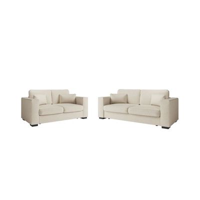 Canapé 2 places rond tendance en tissu bouclé blanc Canapé 2 places rond tendance en tissu bouclé blanc