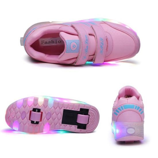 Chaussures à roulettes LED pour enfants - Rose - Skateshoes USB Charge  Double Roues - Achat / Vente Chaussures à roulettes LED pour enfants - Rose  - Skateshoes USB Charge Double Roues - Cdiscount