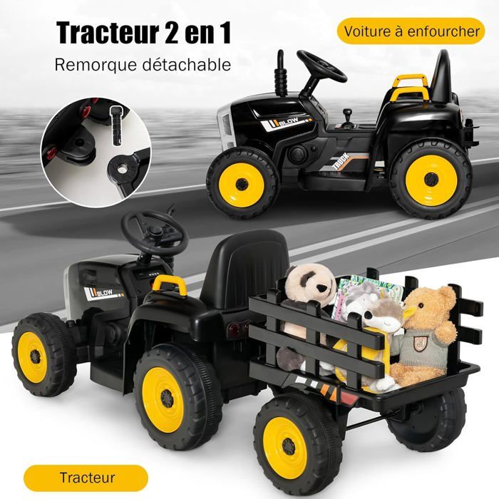 DREAMADE Tracteur avec remorque amovible,Tracteur à Pédales avec