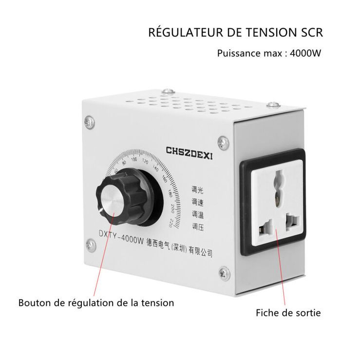 Ywei AC 220V 4000W SCR Régulateur Tension électronique Température Ywei AC 220V 4000W SCR Régulateur Tension électronique Température